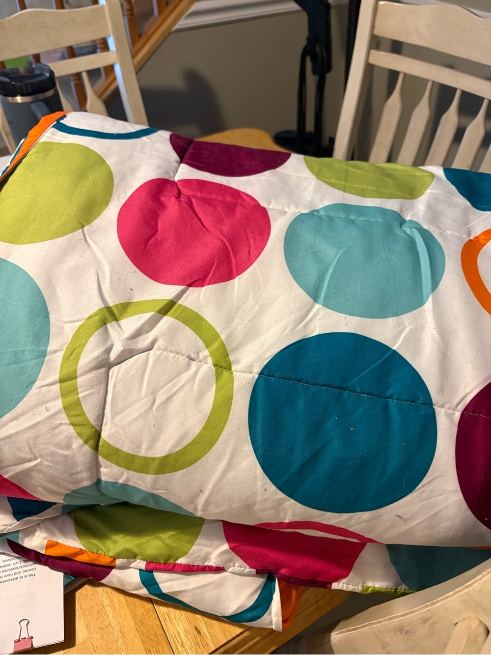 Xhilaration White Polka Dot Comforter with Multi Color Circle. Set of 2 $10 each
